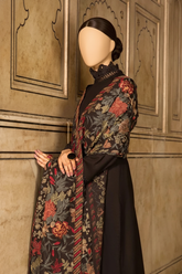 Grace premium D50- Embroidered Karandi Black Shawl.